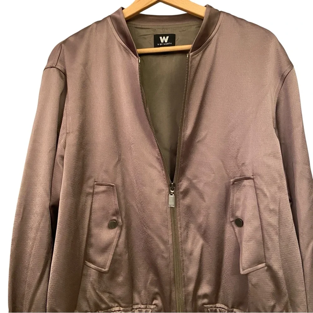 W by Worth Taupe Bomber Jacket